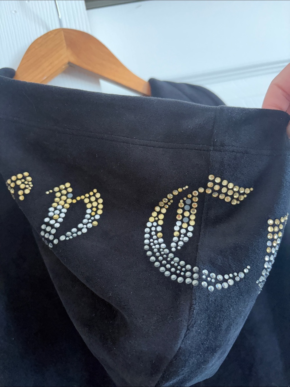 Juicy Couture Black Velour Hoodie Jumpsuit with Logo - Picture 7 of 10